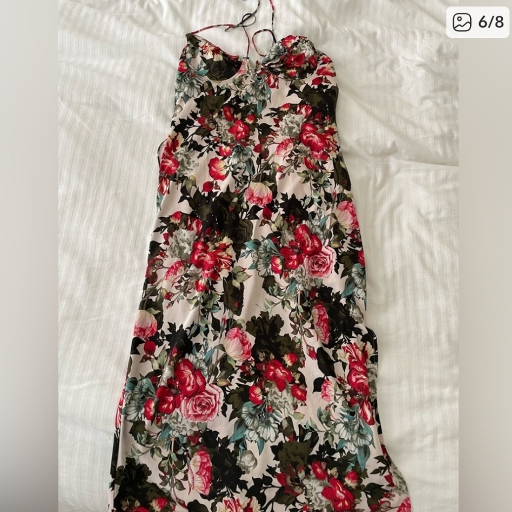 Vici Floral Spaghetti Strap Slip Midi Dress - Picture 3 of 8